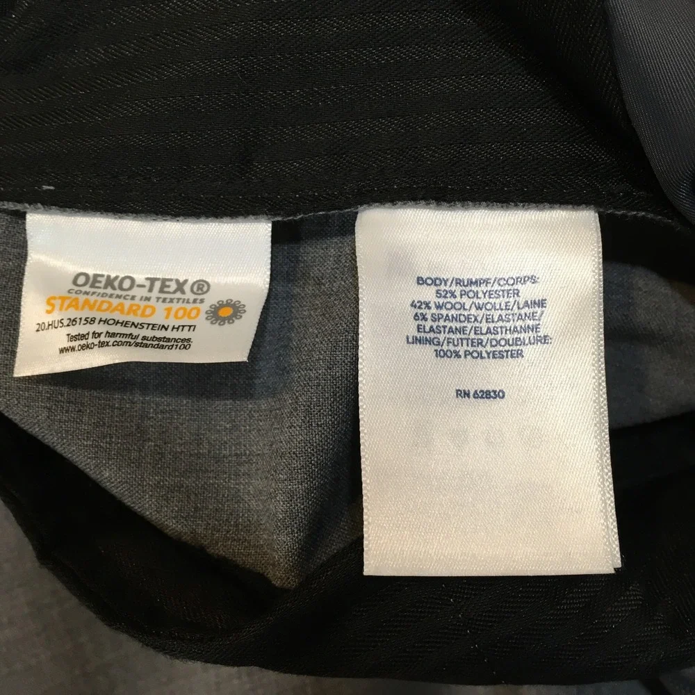 Lands End Tailored Fit Wool Blend Dress Pants Mens 38 Gray Professional Classic